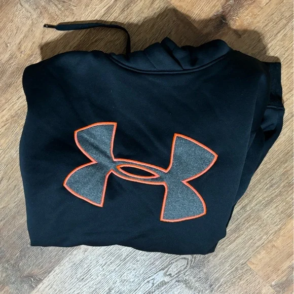 Under Armour Women's Black and Orange Hoodie - Picture 3 of 4
